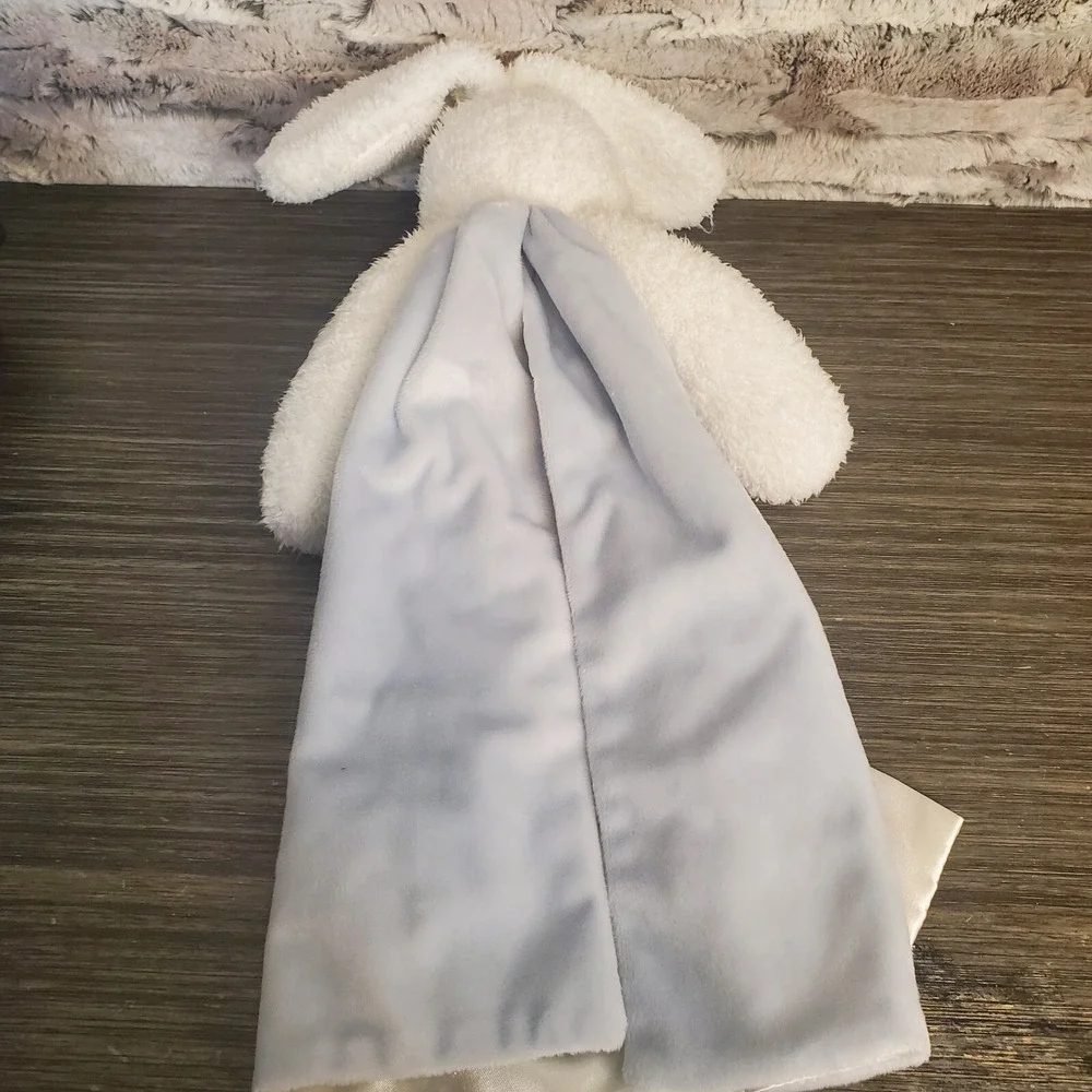 Bunnies By‎ The Bay Security Blanket Best Friends Indeed Blue Rabbit Satin Lovey